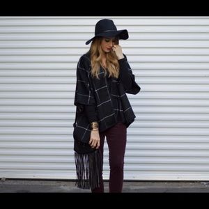 Old navy plaid poncho